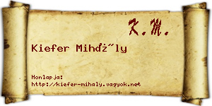 Kiefer Mihály névjegykártya