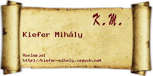 Kiefer Mihály névjegykártya